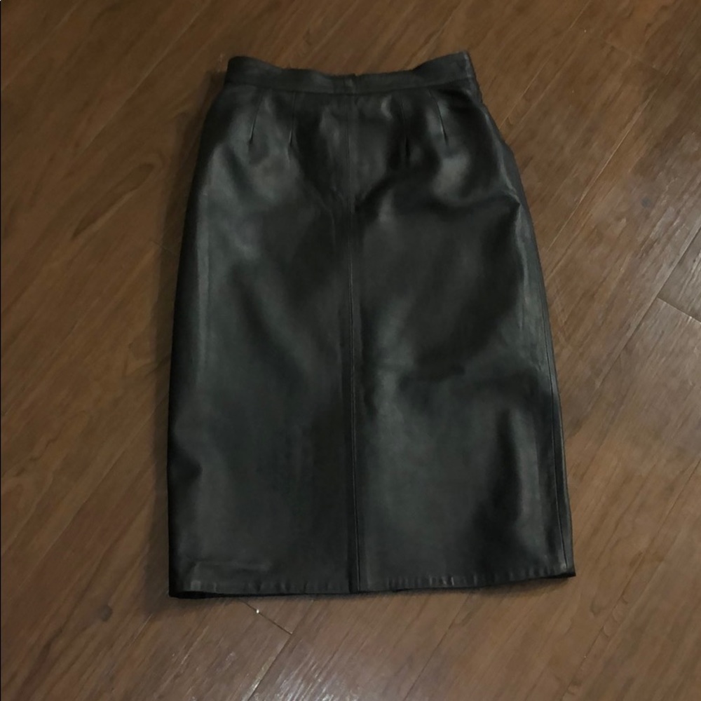 Vintage black leather skirt